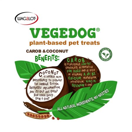 Vege Dog Cookies – Carob & Coconut – 250g